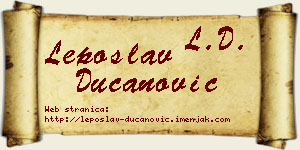Leposlav Ducanović vizit kartica